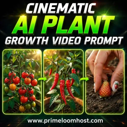 Cinematic AI Plant Growth Video Prompt image