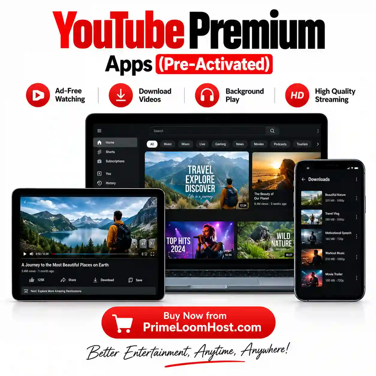 YouTube Premium Apps (Pre-Activated) image YouTube Premium Apps (Pre-Activated) image