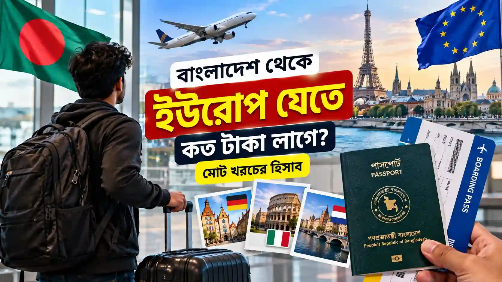 বাংলাদেশ থেকে ইউরোপ যেতে কত টাকা লাগে ২০২৬ সালের মোট খরচের হিসাব